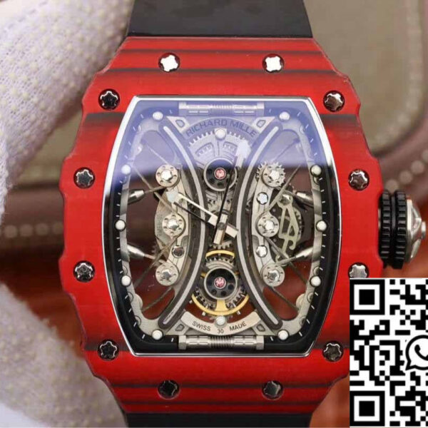 Richard Mille RM53-01 1:1 Best Edition KV Factory TPT Carbon Fiber Black Strap