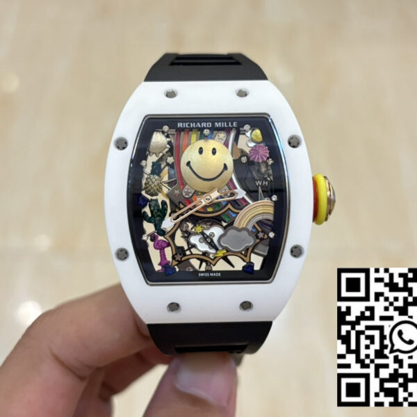 Richard Mille RM88 Smiley V2 Ceramic Case 1:1 Best Clone Black Rubber Strap