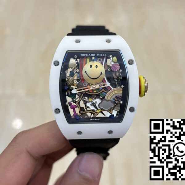 Richard Mille RM88 Smiley V2 Ceramic Case 1:1 Best Clone Black Velcro Strap