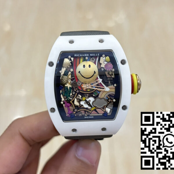 Richard Mille RM88 Smiley V2 Ceramic Case 1:1 Best Clone Grey Velcro Strap