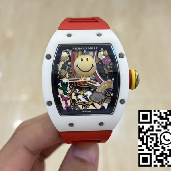 Richard Mille RM88 Smiley V2 Ceramic Case 1:1 Best Clone Red Rubber Strap