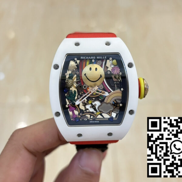 Richard Mille RM88 Smiley V2 Ceramic Case 1:1 Best Clone Red Velcro Strap