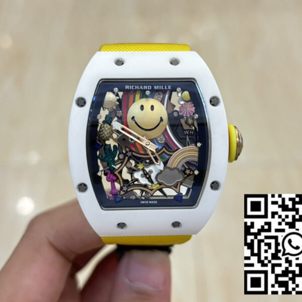 Richard Mille RM88 Smiley V2 Ceramic Case 1:1 Best Clone Yellow Velcro Strap