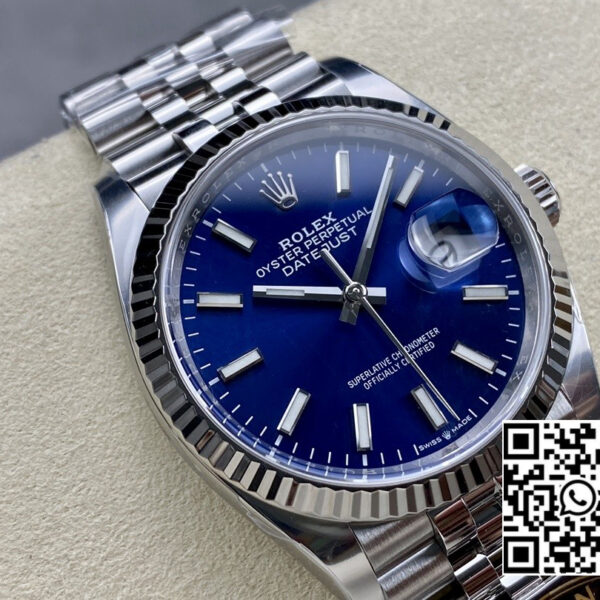 Rolex DateJust 36 126234 904L SS Clean Factory 1:1 Best Edition Fluted Bezel Blue Dial