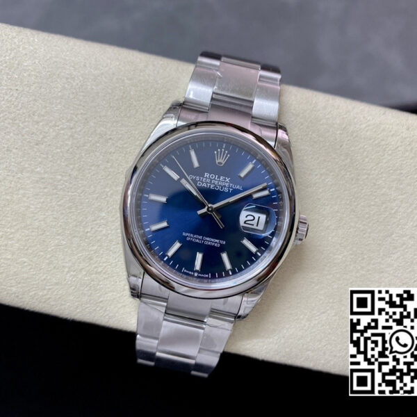 Rolex DateJust 36 SS 126200 904L Steel VS Factory 1:1 Best Edition Blue Dial