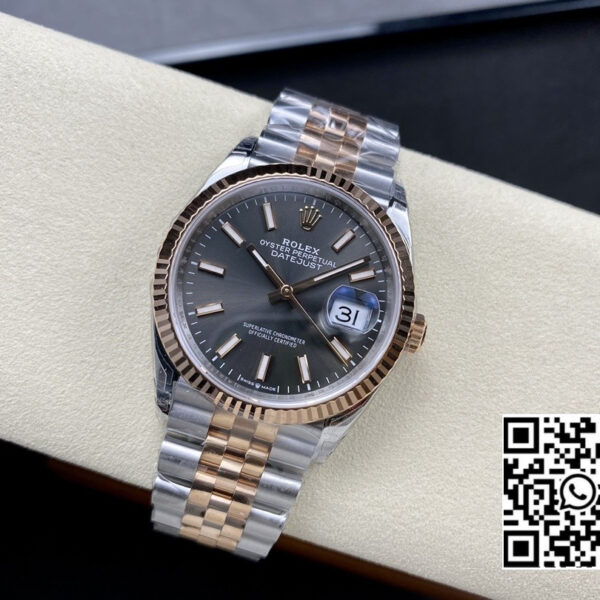 Rolex DateJust 36 SS 126231 VS Factory 1:1 Best Edition 904L Steel Gray Stick Dial