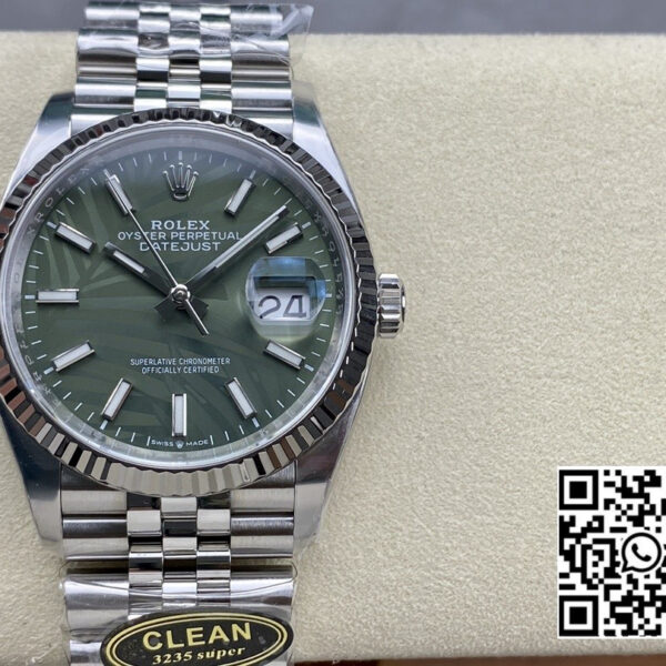 Rolex DateJust 36 SS 126234 Clean Factory 1:1 Best Edition 904L Steel Green Leaf Dial