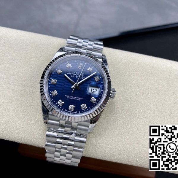 Rolex DateJust 36 SS 126234 VS Factory 1:1 Best Edition 904L Steel Blue Textured Dial