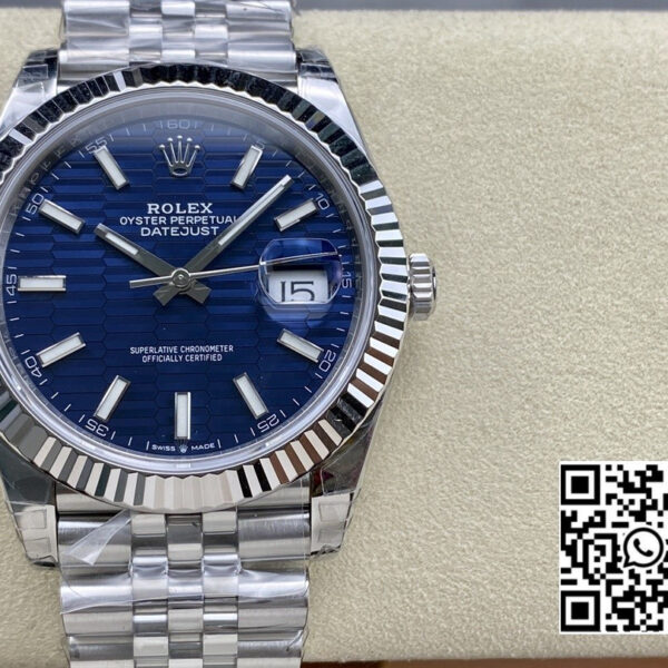 Rolex DateJust 41 126300 904L SS VS Factory 1:1 Best Edition Blue Textured Dial