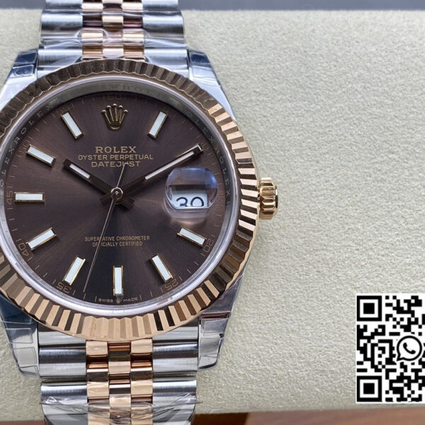 Rolex DateJust 41 126331 904L SS/RG VS Factory 1:1 Best Edition Brown Dial