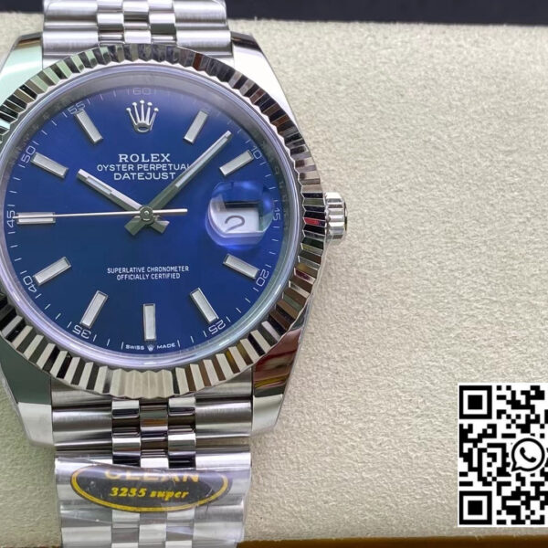 Rolex DateJust 41 126334 Clean Factory 1:1 Best Edition 904L Steel Blue Stick Dial