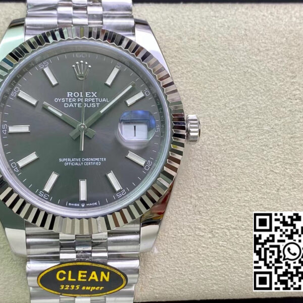 Rolex DateJust 41 126334 Clean Factory 1:1 Best Edition 904L Steel Gray Stick Dial