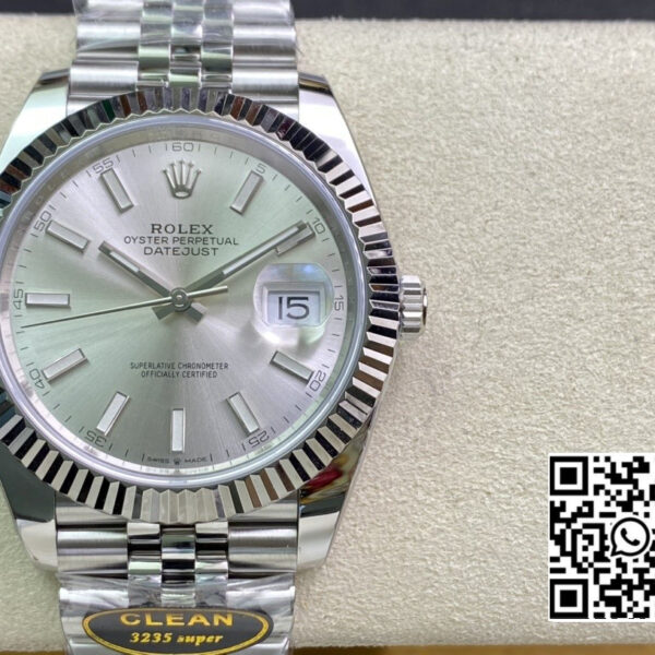 Rolex DateJust 41 126334 Clean Factory 1:1 Best Edition 904L Steel Silvery Stick Dial