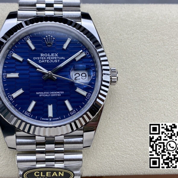 Rolex DateJust 41MM 126334 SS Clean Factory 1:1 Best Edition Blue Fluted Dial