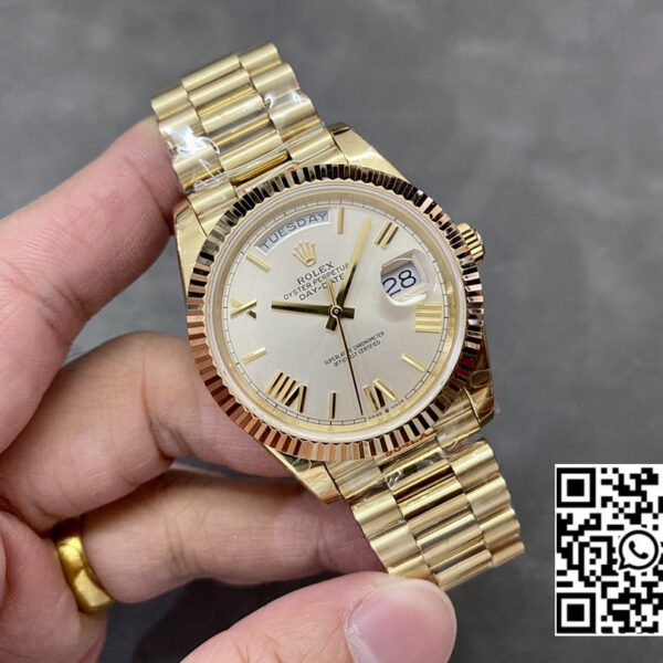 Rolex DayDate 228238 40mm YG GM Factory 1:1 Best Edition Silvery Dial