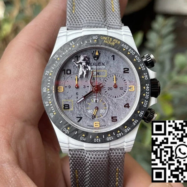 【4130 Movement DIW Modified Version】Rolex Cosmograph Daytona Series Grey Strap Carbon Fiber case