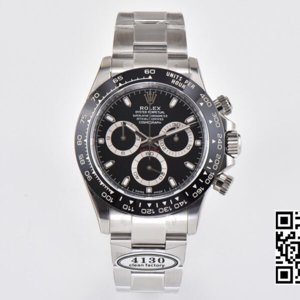 Rolex Daytona 116500 Clean Factory 1:1 Best Edition 904L SS Case and Bracelet Black Dial