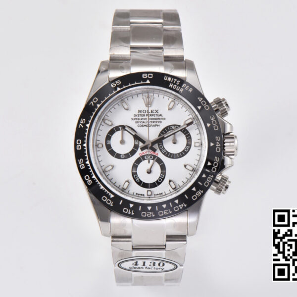Rolex Daytona 116500 Clean Factory 1:1 Best Edition 904L SS Case and Bracelet White Dial