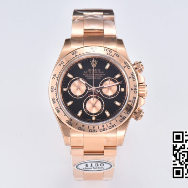Rolex Daytona 116505 RG Clean Factory 1:1 Best Edition Black Stick Dial