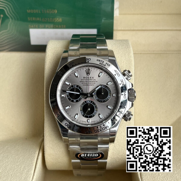 Rolex Daytona 116509 BT Factory 1:1 Best Edition 904L SS Case and Bracelet Gray Dial