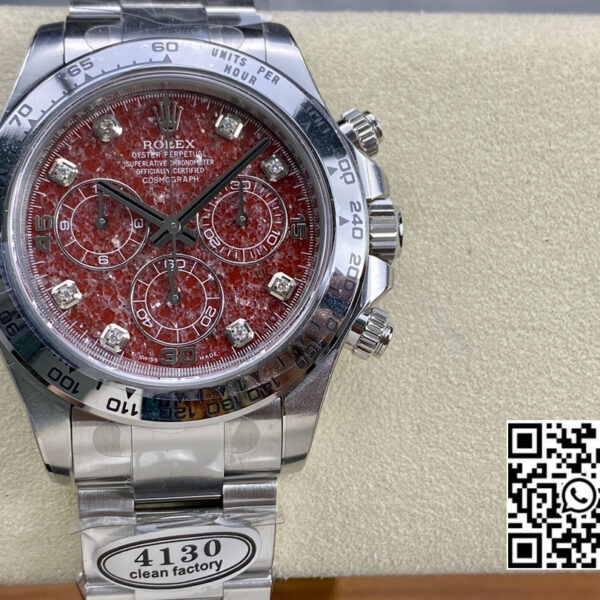 Rolex Daytona 116509 Clean Factory 1:1 Best Edition 904L SS Case and Bracelet Red Sodalite Dial