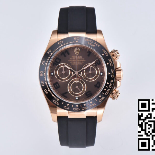 Rolex Daytona 116515 RG Clean Factory 1:1 Best Edition Black Ceramic Bezel Brown Dial