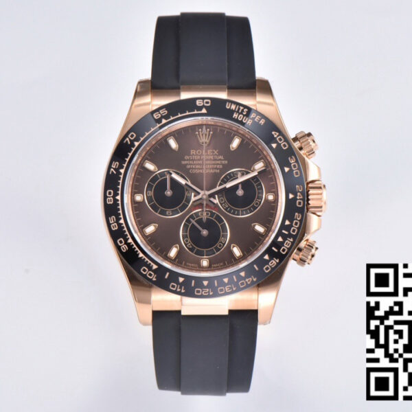 Rolex Daytona 116515 RG Clean Factory 1:1 Best Edition Black Ceramic Bezel Brown Stick Dial