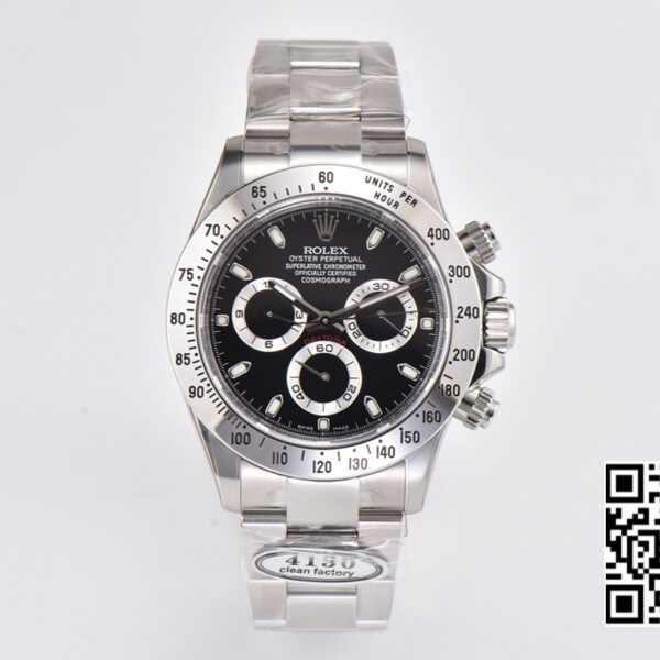 Rolex Daytona 116520 Clean Factory 1:1 Best Edition 904L SS Case and Bracelet Black Dial