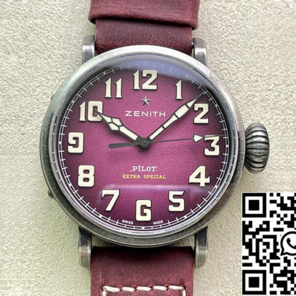 Zenith Pilot 11.2430.679.21.C801 XF Factory 1:1 Best Edition Swiss ETA9015 Pink dial