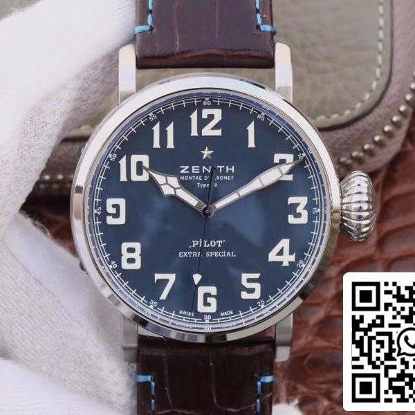 Zenith Pilot Type 20 Extra Special XF Factory 1:1 Best Edition Swiss ETA2824 Superlumed blue dial and hands
